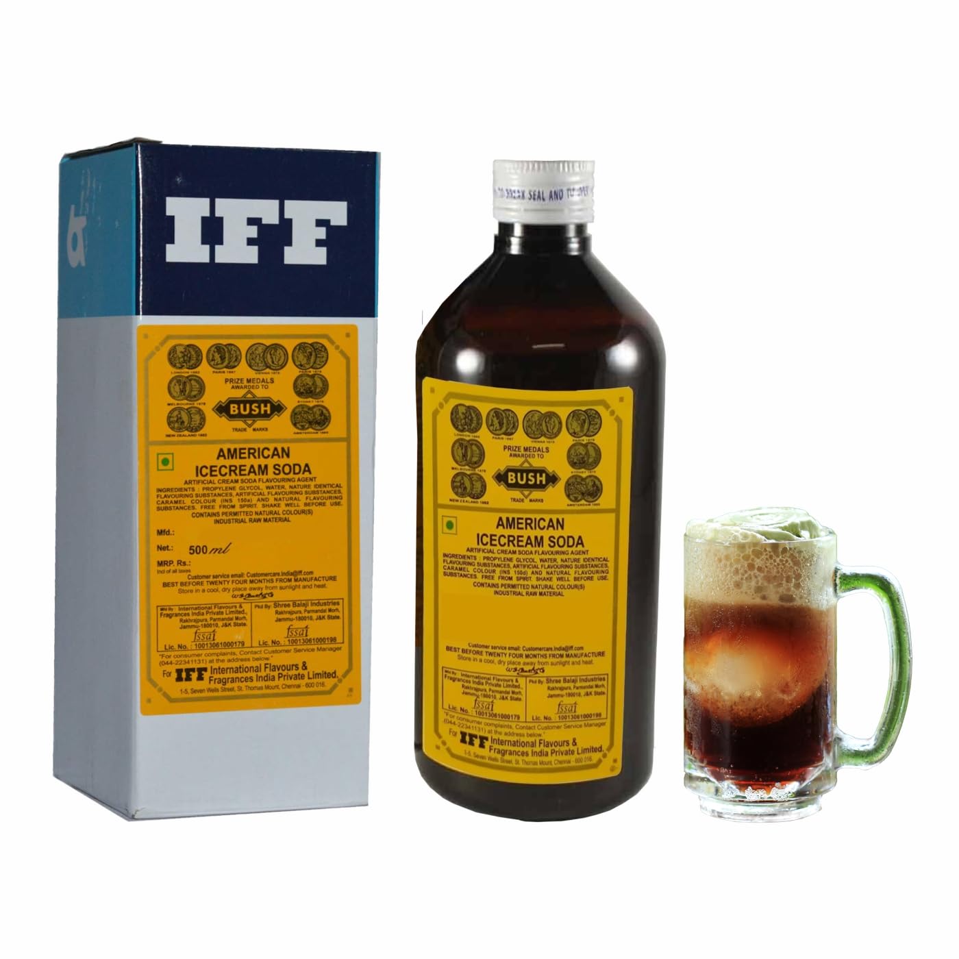 IFF American Icecream Soda Flavour/Essence (Used in Ice Creams, Cakes, Chocolates, Jams, Jellies, Sweets, Marzipan, Confectioneries, Cookies, Sherberts, Milkshakes etc)- 500 ML Pack (B0CQ57JL61) Amazon Price History, Amazon Price Tracker