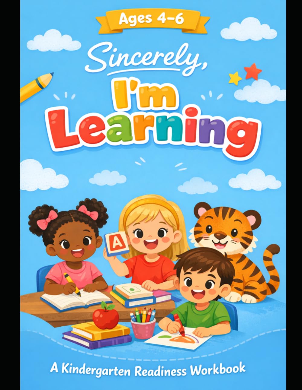 Sincerely, I’m Learning: A Kindergarten Readiness Workbook (Ages 4–6): Fun Activities for Writing, Math, Shapes, Colors, and Everyday Learning