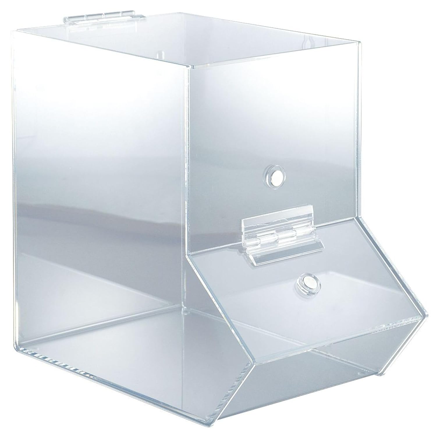 Medium Dispensing Bin, Clear Acrylic, with Door Magnet