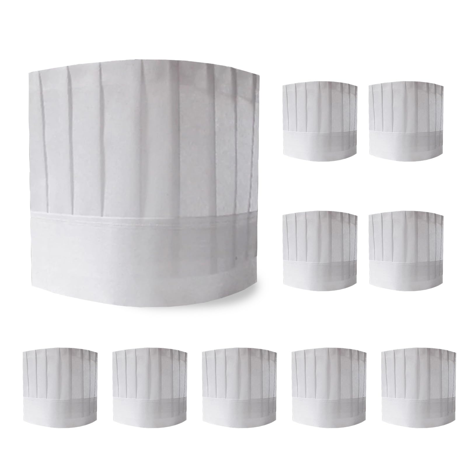 Gmhlles Unisex White 10 Pcs Chef Hat Chefs Hat Chef Hats Disposable Chef Hat 9 Inch Adjustable Cooking Hat For Kitchen Home Restaurant Party Catering Kitchen Restaurant Cooking Caps Accessories (White)
