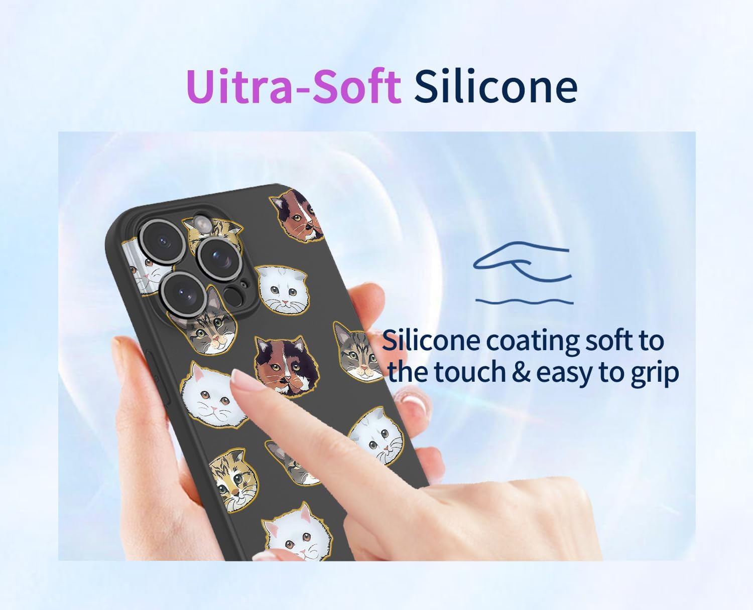 Phone Case for Galaxy Note8 Case, Samsung Note8 Case, SM-N950U Case Cute cat Pattern Design Slim Protective Soft TPU Bumper Phone Cover for Samsung Galaxy Note 8 Black Cat - Image 6