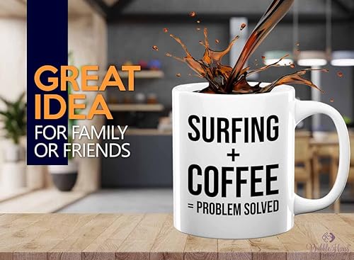 Miniatura 2 de Adventure - Taza de café de 11 onzas, color blanco, para surfear, tablas de surf, surf, playa, verano, playa, adolescente, amistad