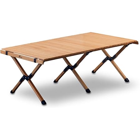 Amazon Fieldoor ウッドロールトップテーブル ナチュラル 幅1 奥行き70 高さ45cm 天然木 コンパクト 収納 簡単組立 収納バッグ付 ローテーブル インテリア キャンプ アウトドア Fieldoor フィールドア テーブル