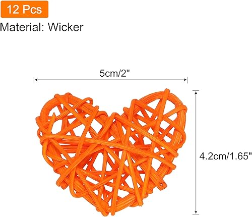 Miniatura 7 de MECCANIXITY 12 piezas de jarrón de ratán en forma de corazón, relleno de ratán natural para decoración del día de San Valentín, decoración del