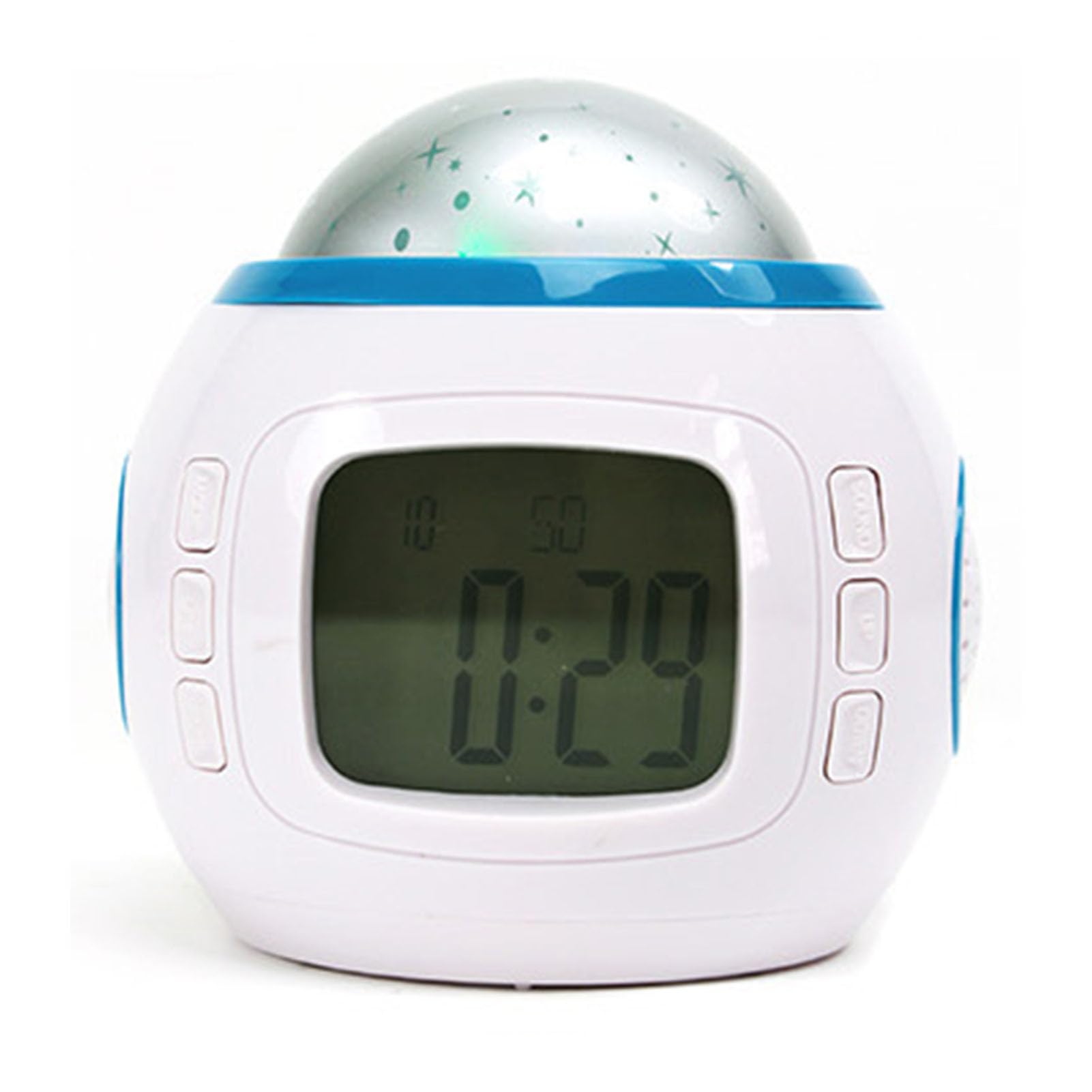 Projection Light Clock, Sky Projector Digital Alarm Clock Digital Alarm Clock with Music Thermometer Calendar for Home Office