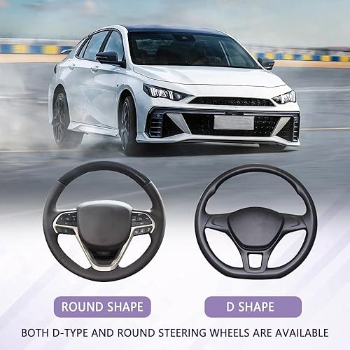 Miniatura 8 de Funda para volante de automóvil, funda de carbono de 15 pulgadas, transpirable, antideslizante, accesorios para volantes para hombres y mujeres,