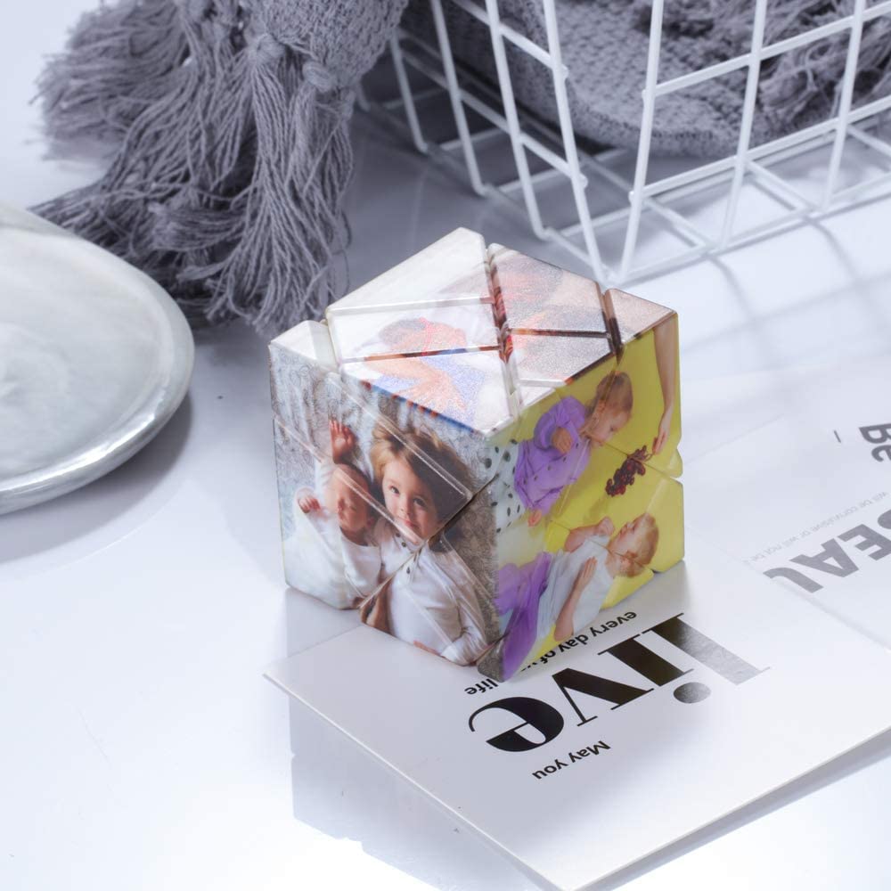 Ramka na zdjęcia, kostka Rubika, niestandardowy obraz, kostka Rubika, blok do zdjęć, spersonalizowane puzzle 3D, obrotowa kostka rubika, prezent dla miłośników przyjaciół, na ślub, dekoracja domu, 7 kwadratów