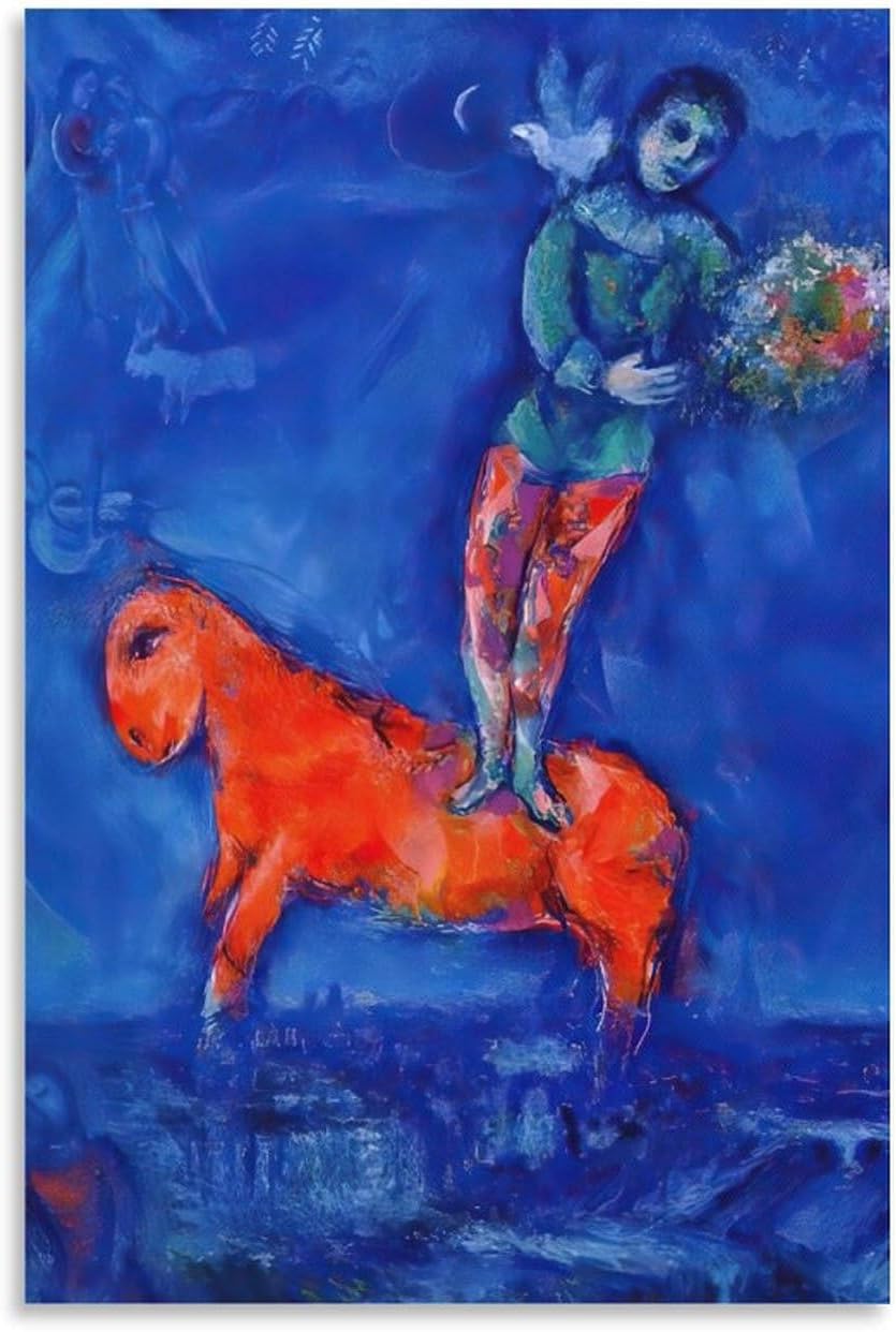 Amazon.co.jp: レトロなマルク・シャガールのキャンバスポスター