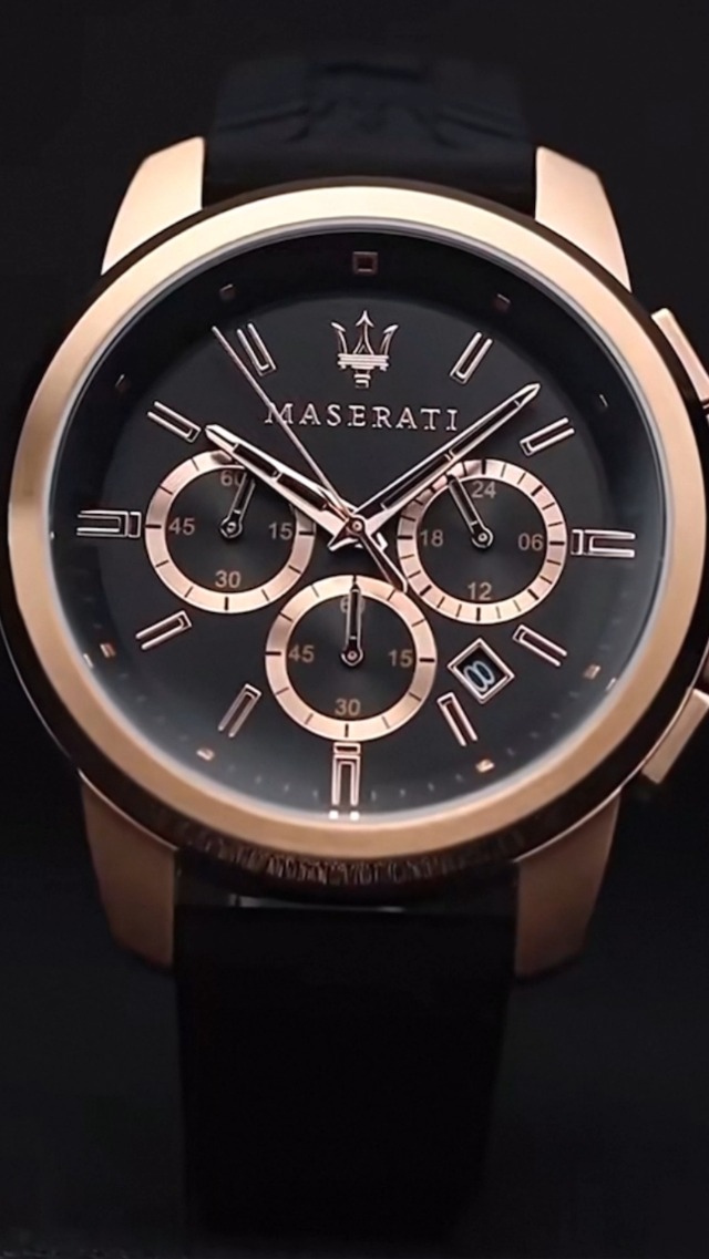 Maserati クォーツ腕時計 ゴールド/ブラック Maserati（マセラティ） 正規品 ショッパー付き 腕時計 メンズ