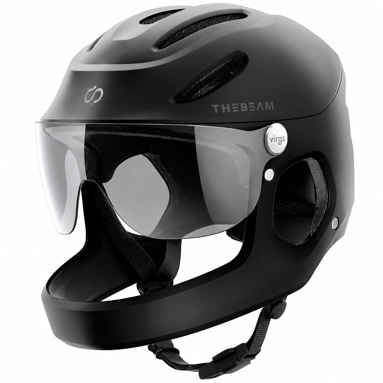 THE BEAM Virgo Casco Integral – Casco de Protección Completa para Bicicletas Eléctricas, Patinetes y Movilidad Urbana, Ligero, Visera Integrada, Luz de Frenado Inteligente, Unisex