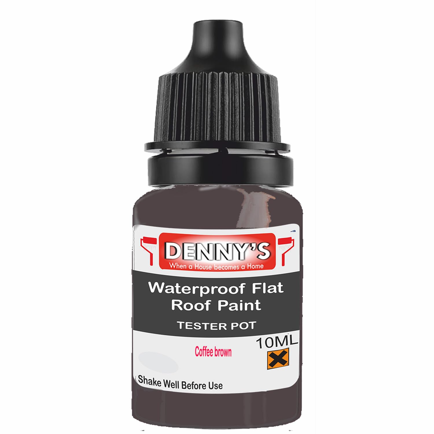 SCOOBYS PAINTS BACK IN THE MIX Chlorinated Rubber Flat Roof Paint – Waterproof Roof Sealer & Leak Repair Coating, Quick Drying, High Adhesion (Coffee brown, 10ML Tester Bottle)