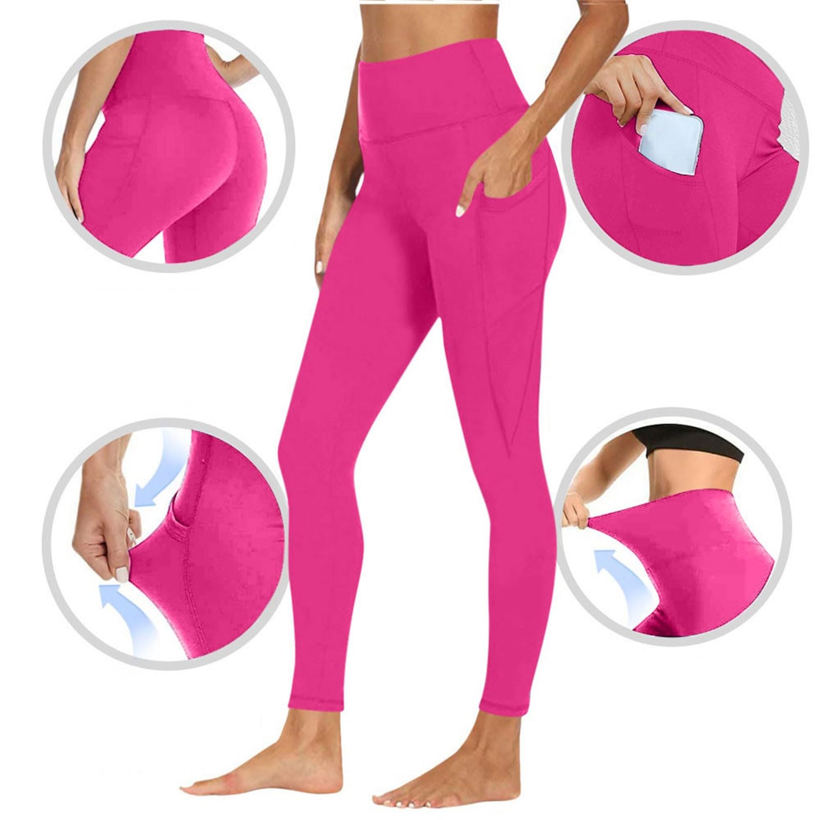 Mallas Deporte Mujer,2 Piezas Pantalones Mujer Leggings Deportivos Yoga Elásticos Mallas Pantalones Push Up Mayas Secado Rápido Gym Fitness Cómodo Cintura Alta Jogging Pants Correr Pilates