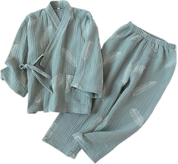 Amazon Pugrwei 子供 パジャマ 上下セット 二重 ガーゼ 子供 甚平 前開き 寝巻き 女の子 男の子 浴衣 綿100 長袖 キッズ パジャマ ルームウェア 部屋着 寝間着 便利服 2点セット 吸汗速乾 通気性 可愛い 男女兼用 和風 カジュアル 春 夏