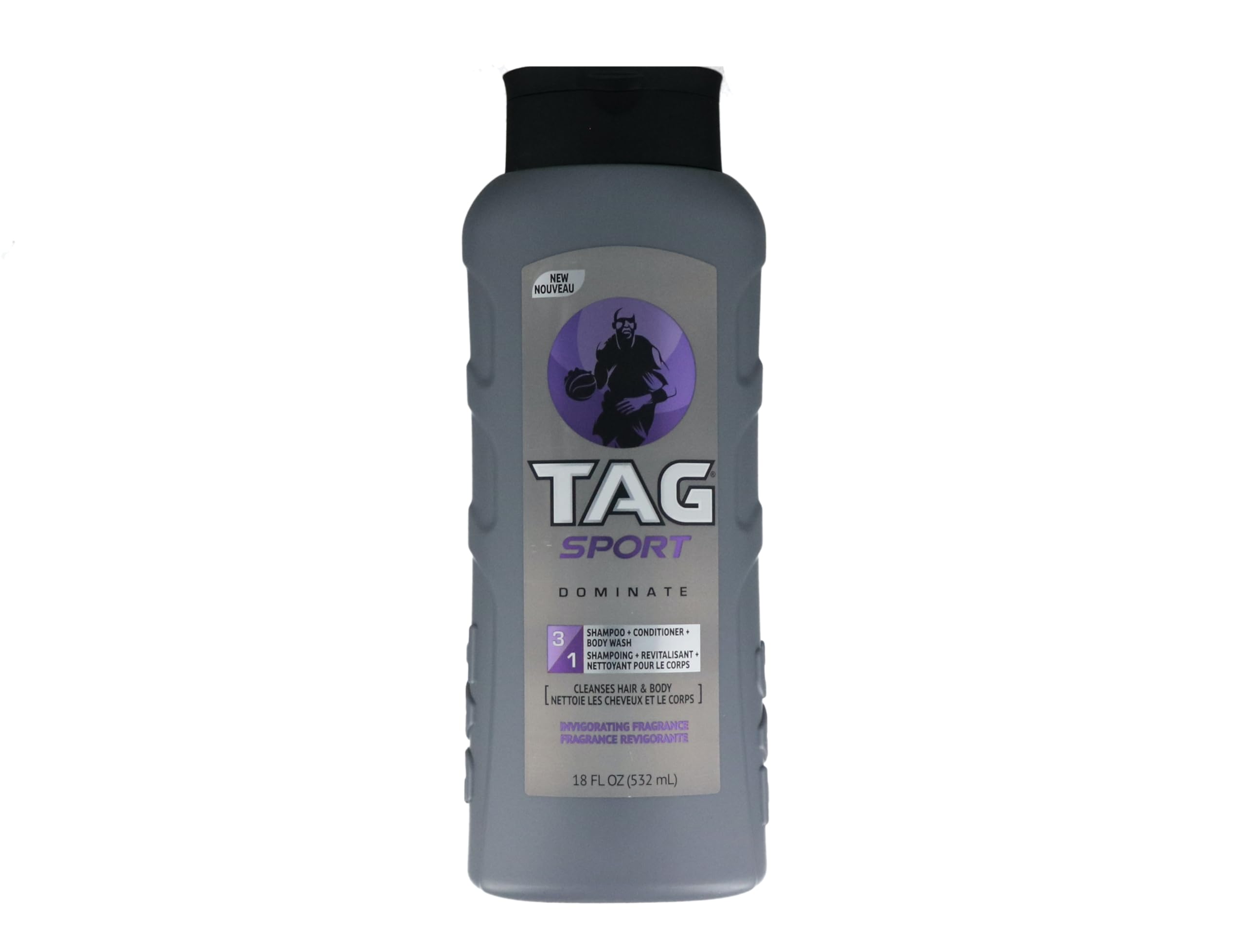 TAG 3-in-1 Shampoo, Conditioner & Body Wash, Dominate Scent, 18 oz (Pack of 3)