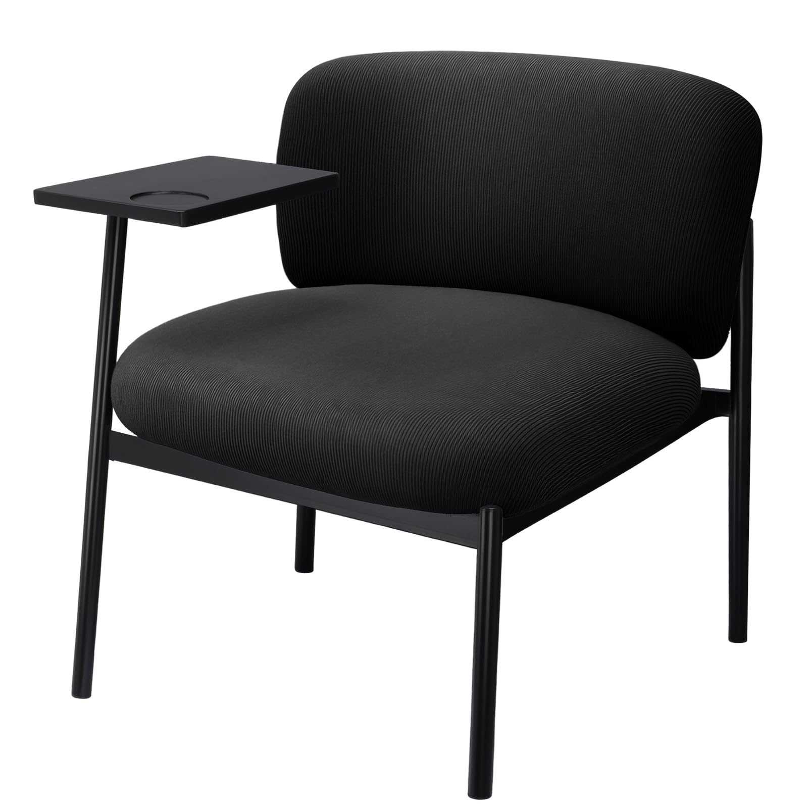 COMHOMA Sillón de Relax Moderno con Patas de Metal, sofá Individual para salón, Dormitorio, jardín, Color Negro