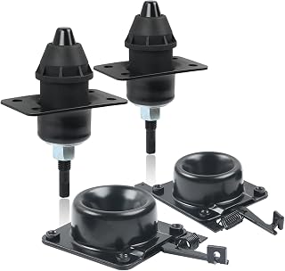 Black Hood Release Latch, 4 Pieces Set Includes Upper and Lower Latches Replacement for 2004-2017 Volvo Trucks White VN VNL, Both Driver and Passenger Side, Part Number 20498998 20565619 8074938
