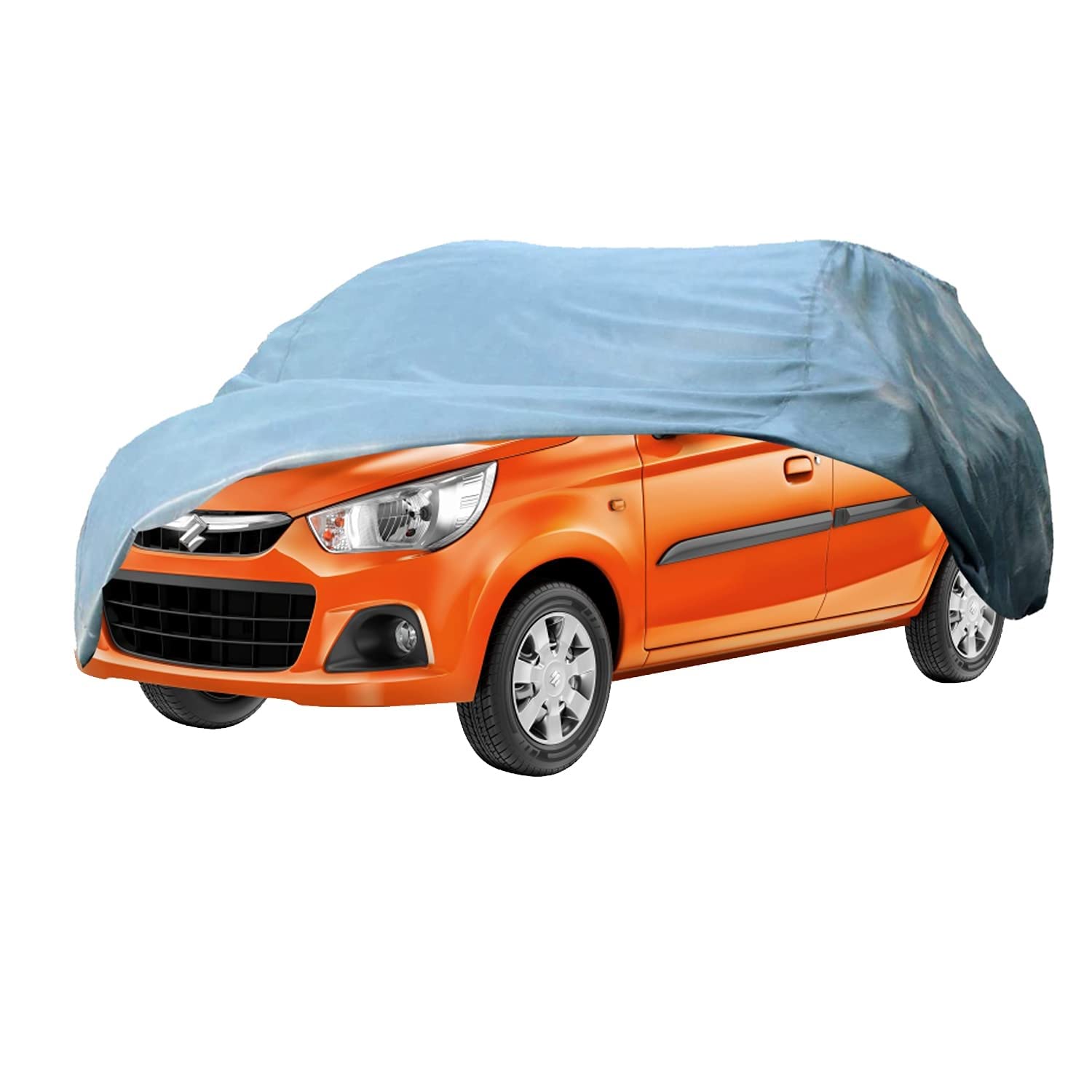 Allextreme AK7001 Car Body Cover Compatible with Maruti Suzuki Alto K10 Custom Fit Dustproof UV Heat Resistant Indoor Outdoor Body Protection (Grey Without Mirror)