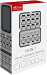 Sisma 64 Cas de jeux compatible avec Nintendo 3DS 2DS DS Commutateur de cartouches de jeu, supports de carte de jeu Hard Shell boîtier de stockage noir