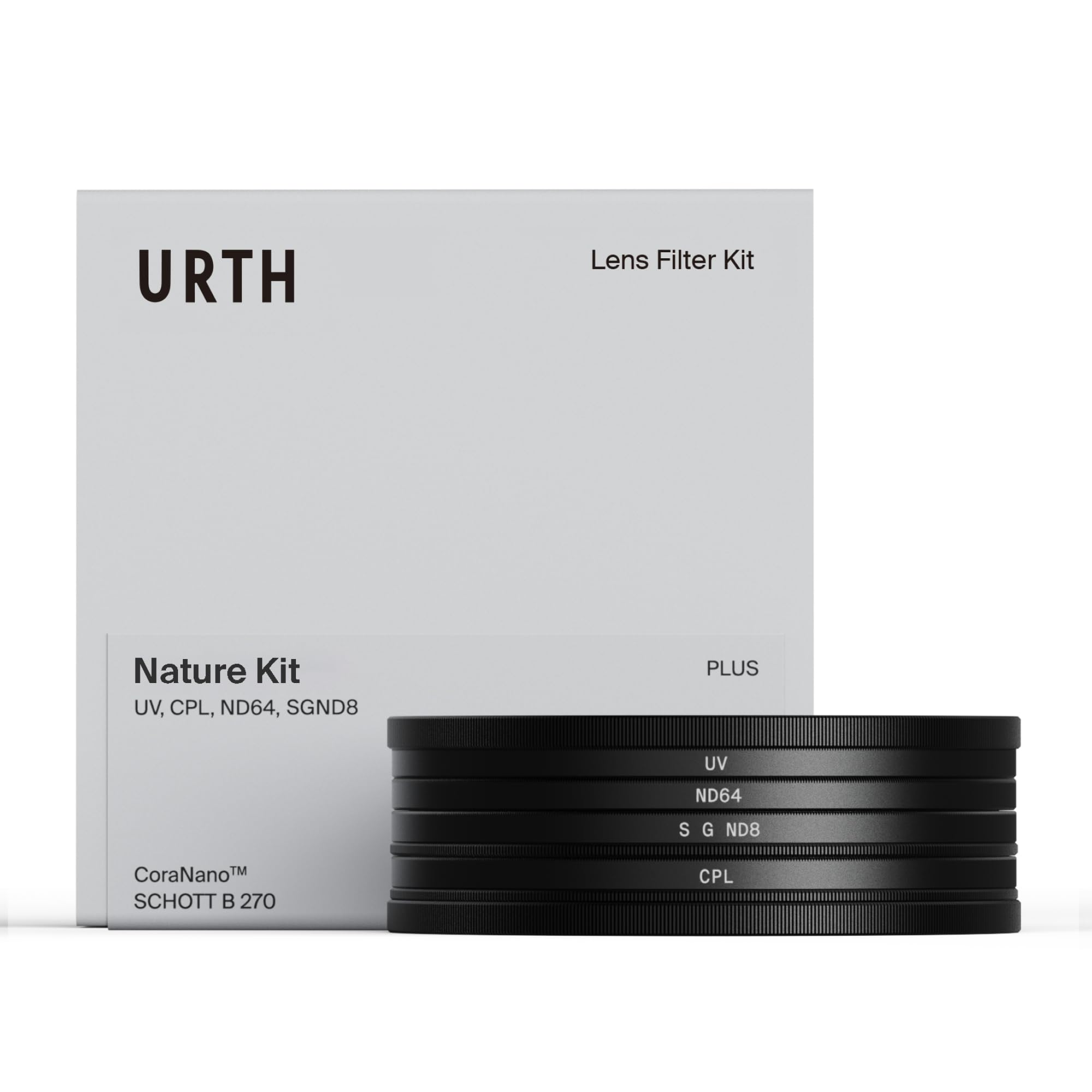 Urth Light 62Mm 4-In-1 Lens Filter Kit (Plus+) — Uv, Circular Polarizing (Cpl), Neutral Density Nd64, Soft Grad Nd8, Multi-Coated Optical Glass, Ultra-Slim Camera Lens Filters