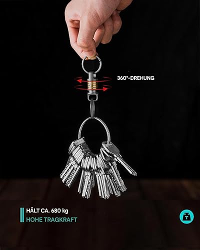 Miniatura 12 de TISUR Llavero giratorio de titanio de liberación rápida, llavero desmontable para llaves de automóvil Llavero desmontable púrpura,1 llavero