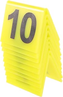 TOPPERFUN 10 Piezas Decoración de la marca de evidencia números de mesa para la recepción de la boda marcadores numéricos marcadores de evidencia accesorio de juego Acrílico Amarillo