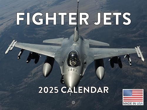 Fighter Jet Calendario 2025 Airplane Wall Calander Mensual 12 Meses