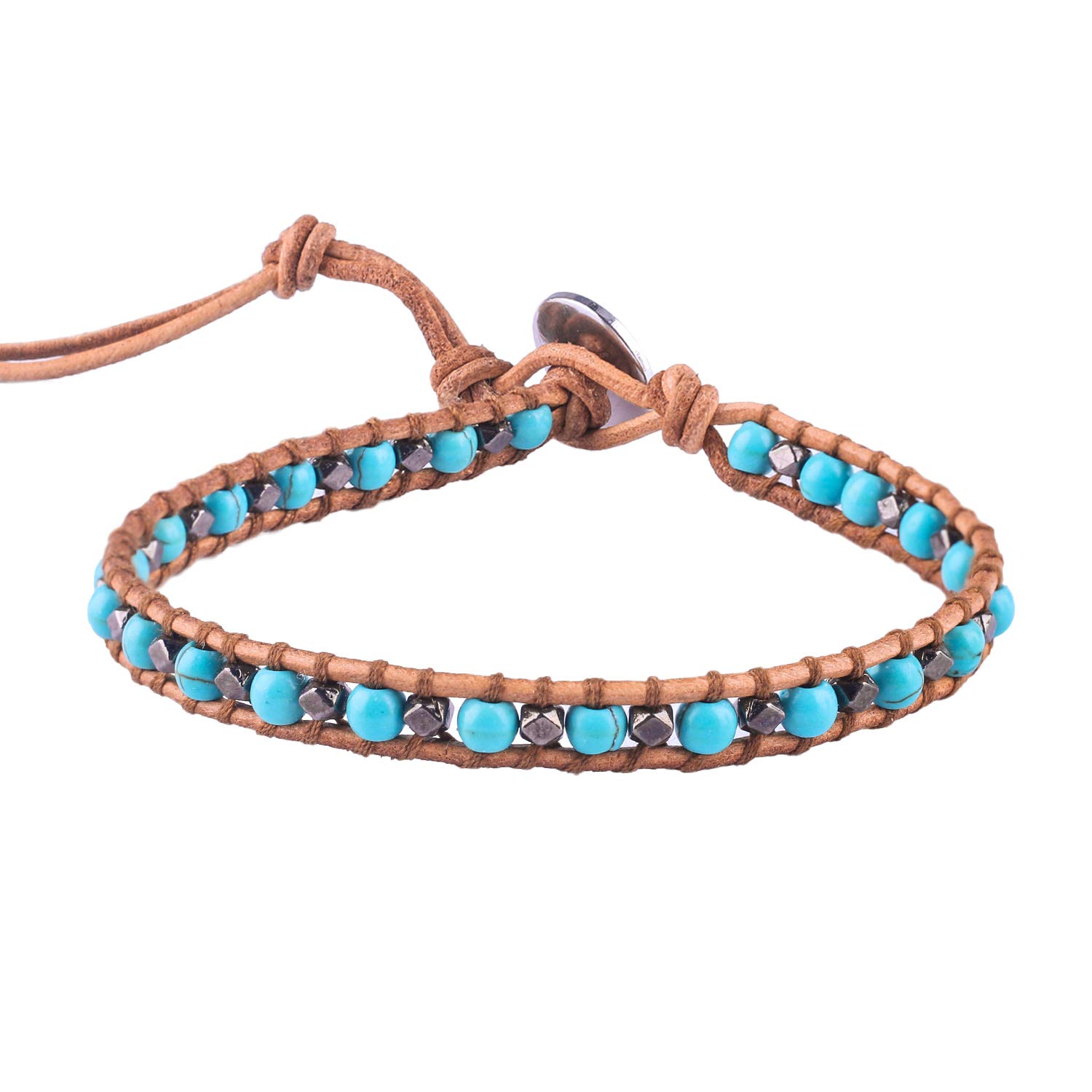KELITCH Minimalistisch Damen Perlen Wrap Armband Natürliche