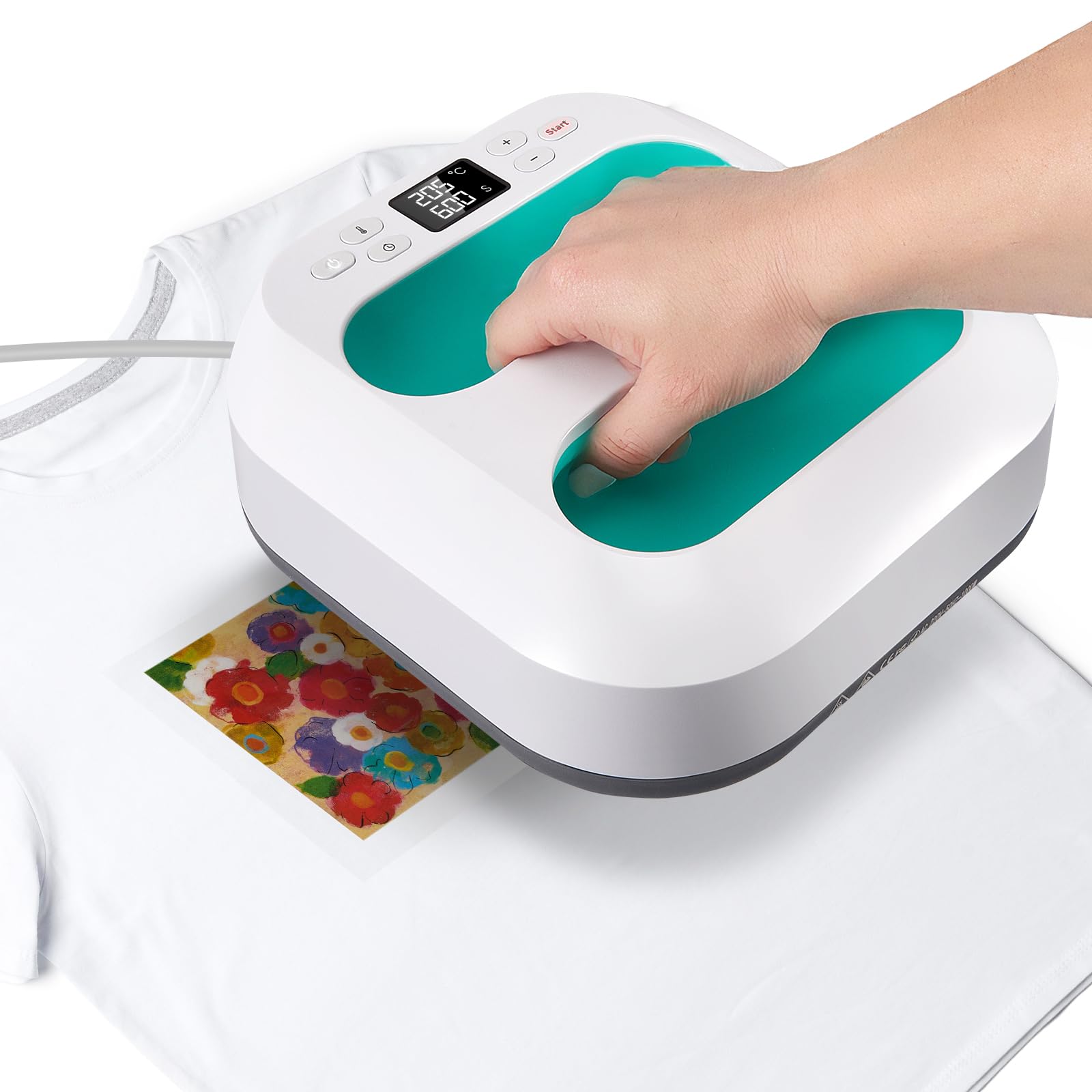 Pressa a Caldo per Magliette, Termopressa Portatile, Macchina Stampante Termica per Tessuti, Borse, Cuscini, Cappelli Progetti con Vinile a Trasferimento Termovinile per Artigianato Vestiti Cappelli