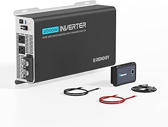 Inverter PUH 2000 watt Pure Sine Wave Inverter, Built-in Transfer Switch and Bluetooth, Car Power Inverter 12V to 120V AC Converter for RV, Truck, Camping, Home, Emergency, Off-Grid Living