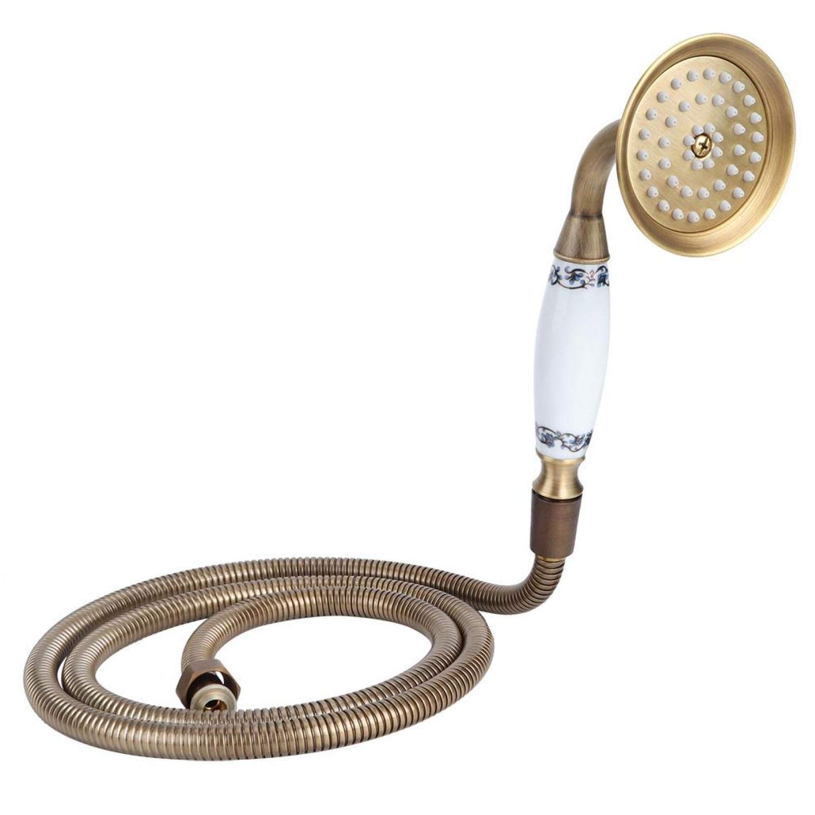 Système de douche mural vintage en cuivre avec pommeau de douche à main