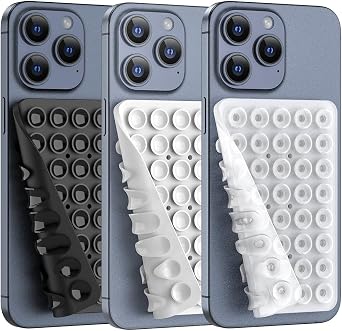 Double Sided Silicone Suction Phone Holder Mount, Silicon Accessory for iPhone and Android, Hands-Free Mirror Shower Phone Holder, TikTok Videos and Selfies Combo B
