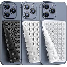 Double Sided Silicone Suction Phone Holder Mount, Silicon Accessory for iPhone and Android, Hands-Free Mirror Shower Phone Holder, TikTok Videos and Selfies Combo B