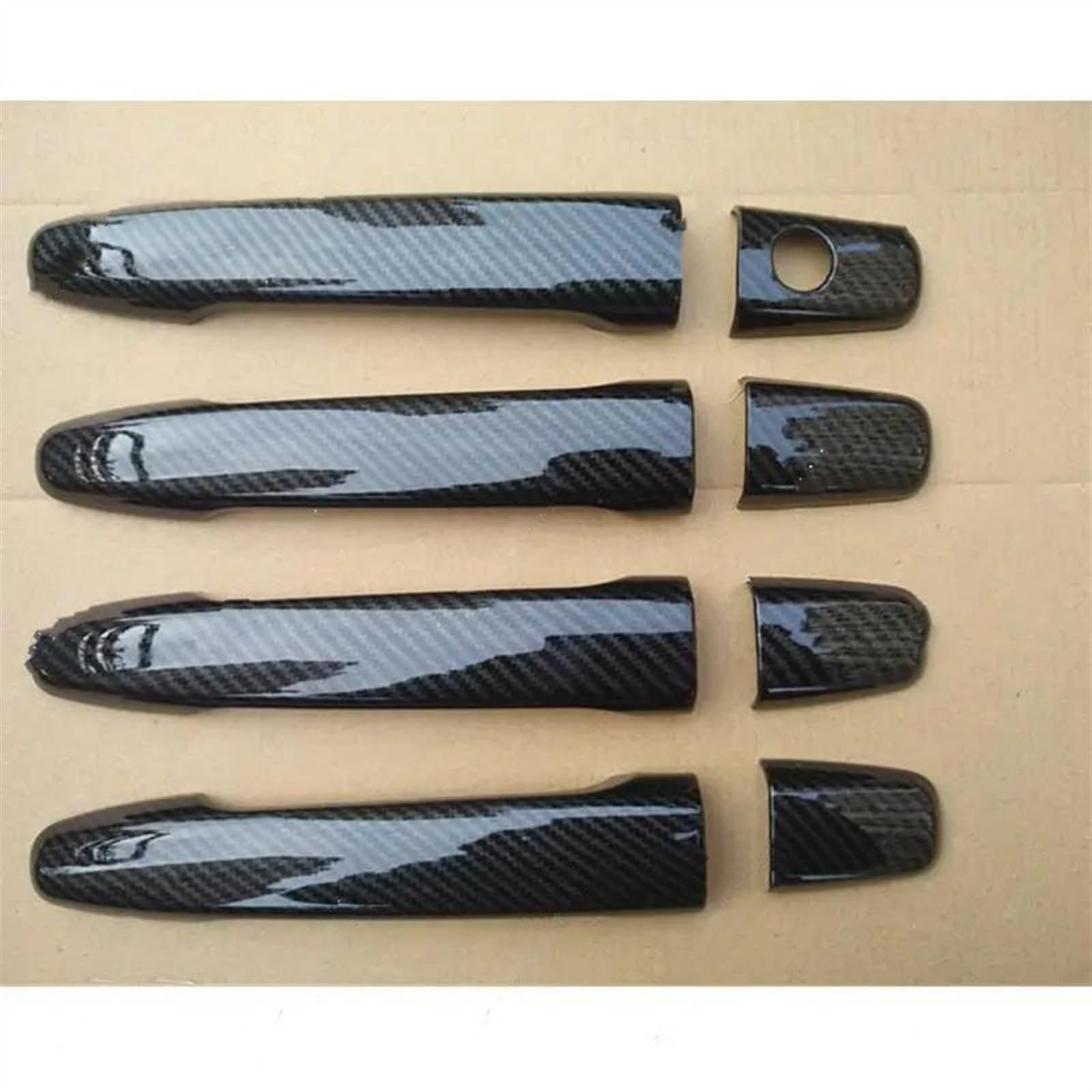 Noheeu E Abs Carbon Fiber Car Xternal Sid Door Handl Bowl Catch Cover Protection Trim For Mitsubishi For Outlander 2013-2020(E)