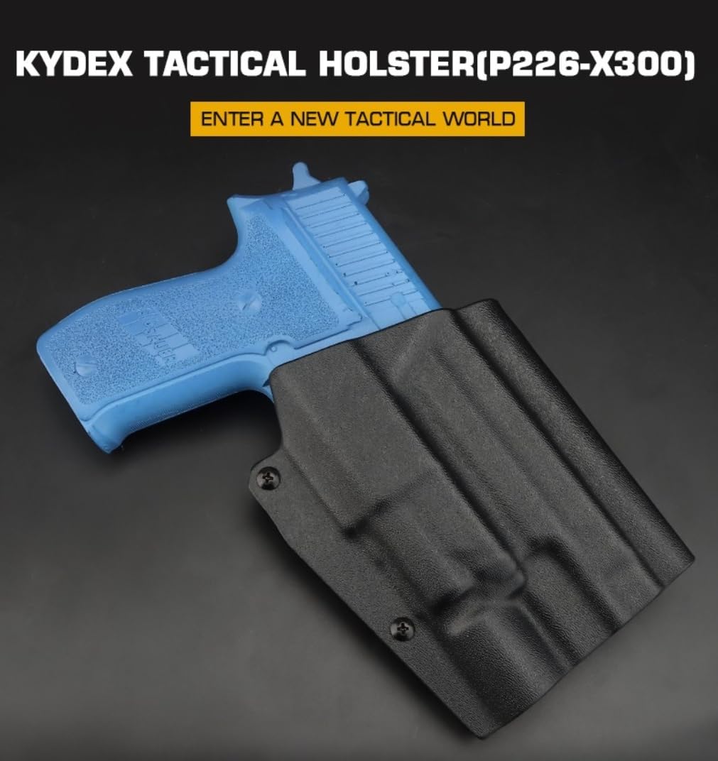 Peminkoo Fondina Tattica per Pistola P226+x300 3mm Torcia elettrica Fondina Tattica a Estrazione Rapida Fondina da Caccia Kydex Accessori da Caccia