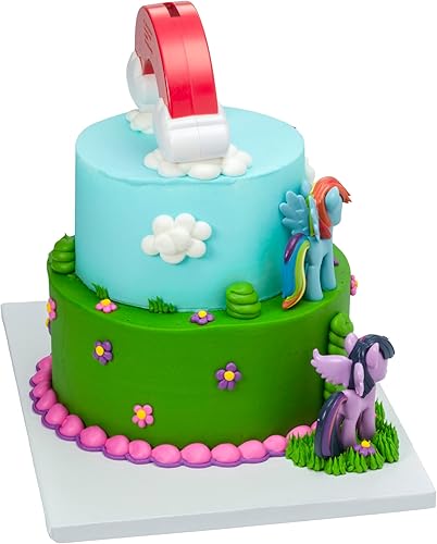 Miniatura 10 de DecoSet My Little Pony Over The Rainbow Signature - Decoración para tartas, decoración de 4 piezas, arco iris, pastel de meñique, brillo crepúsculo,