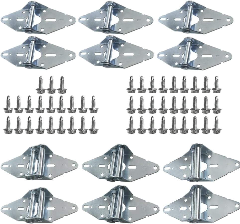 15 Pcs Garage Door Hinges Kits for 7' Height Garage Doors with Galvanized Finish Heavy Duty 14 Gauge Steel Corrosion Protection Suitable for Residential/Light Commercial Garage Door Replacement