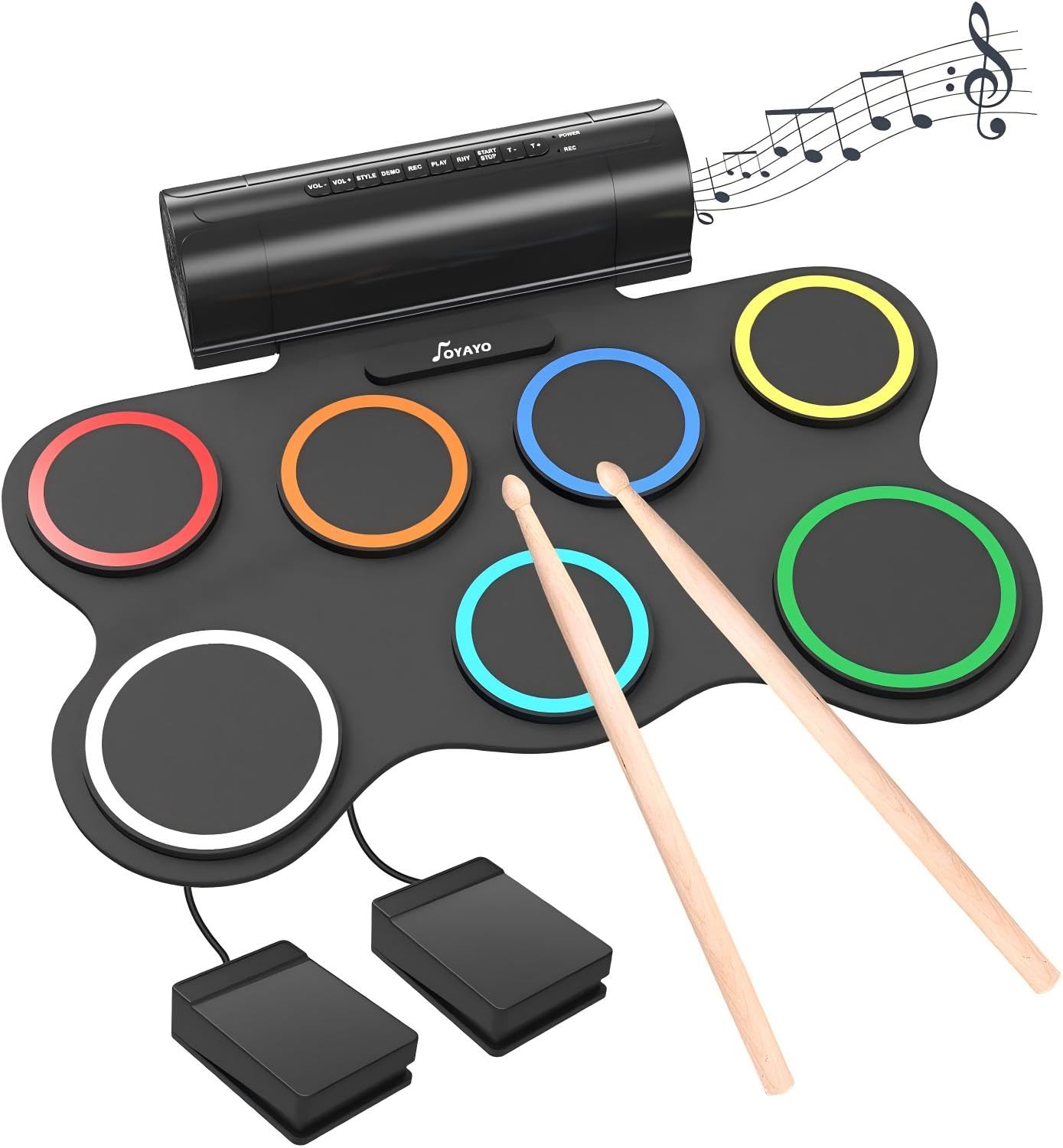 Amazon | OYAYO 電子ドラムパッド 7パッド 充電式 ポータブル電子 