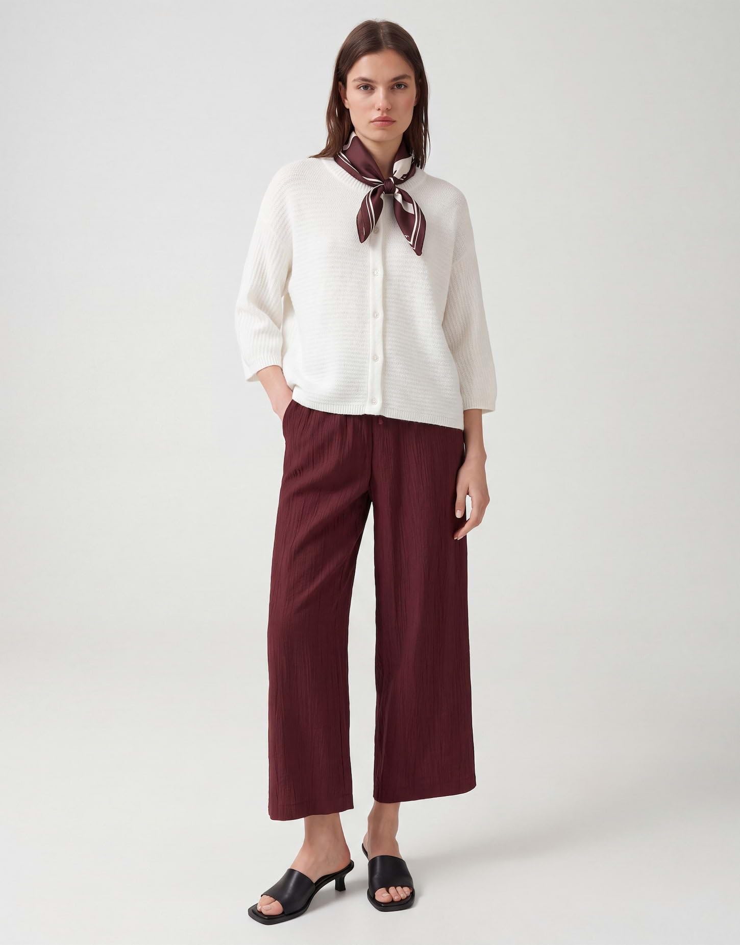 OPUS Damen Culotte | MAROU Crinkled Wide Leg mit flexiblen Komfortbund