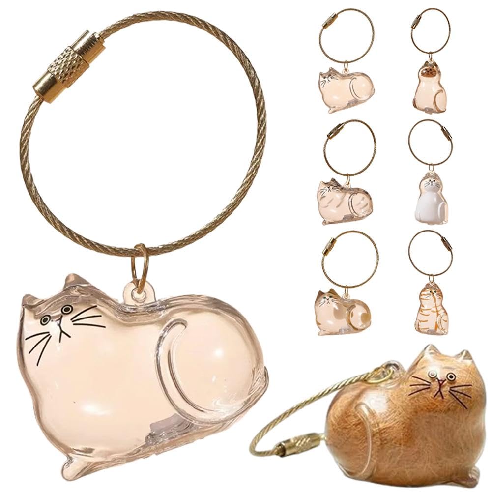 Bottiglia per capelli di gatto, portachiavi per raccogliere peli di cani e gatti, portachiavi trasparente per peli di animali domestici, simpatico regalo commemorativo per proprietari di animali