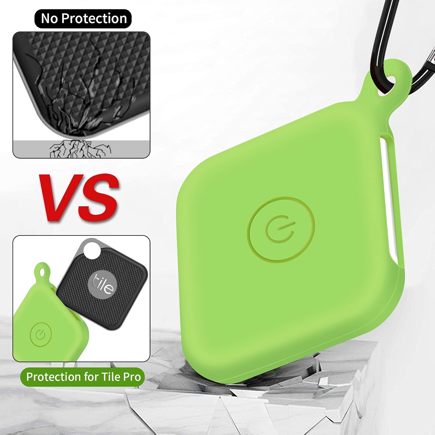 evahom silicone case with keychain for tile pro tracker 2 pcs tile pro cover case with lightweight waterproof and anti scratch protective sleeve thi