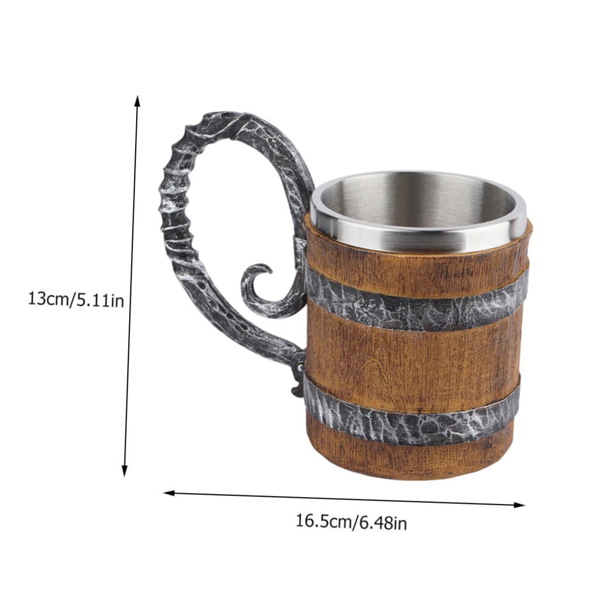 Cabilock 3 Piezas jarra de cerveza de barril de madera térmico botella de agua jarra cerveza original Jarra de cerveza especial taza con diseño de barril tazas portátiles Acero inoxidable