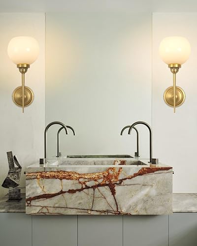 Miniatura 4 de HEQIQEH Lámpara de pared recargable vintage con pantalla de vidrio de globo blanco, lámpara de pared inalámbrica regulable con control remoto para