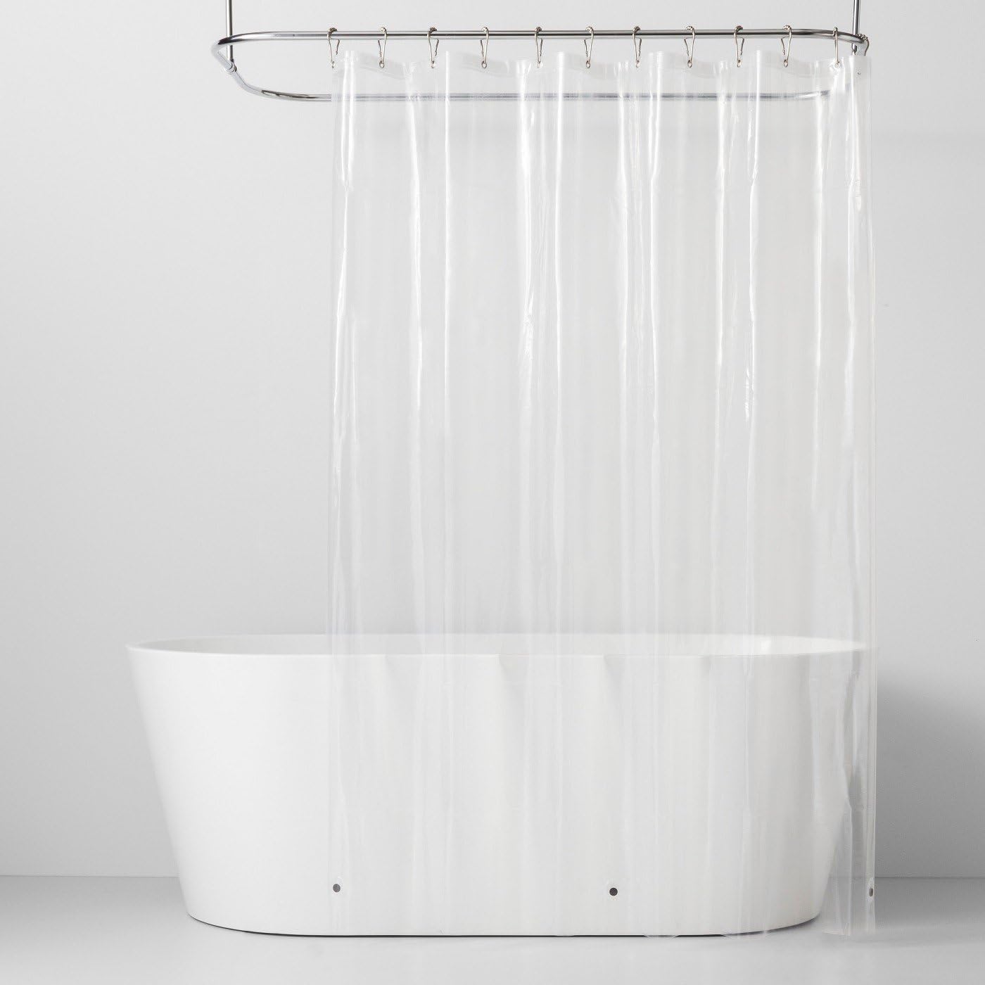 PEVA Shower Curtain Liner No Smell Waterproof Shower Curtains 72''x 72''4G Clear with 3 Magnets and 12 Hooks