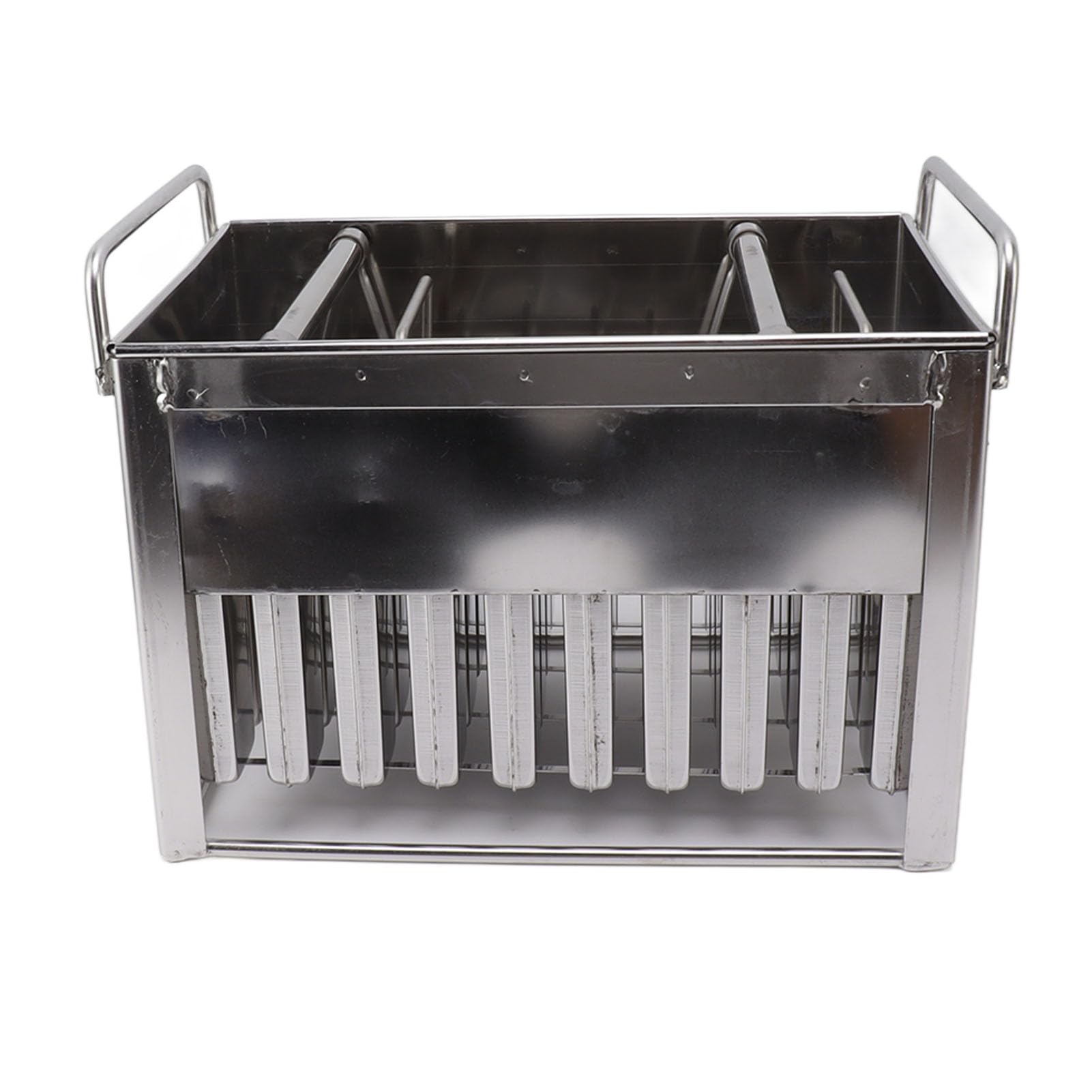 Generic Stampo per Barretta di Ghiaccio in Acciaio Inossidabile Stampo per Gelato Riutilizzabile Fai-da-te per Divertimento in Famiglia 14,4x9,4x9,4 Pollici
