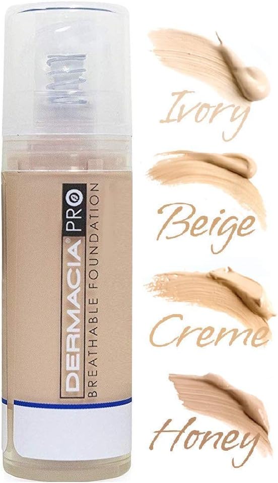 PRO Breathable Foundation (Beige), Dr. Recommended, Hypoallergenic, Long Lasting, Lightweight, Professional Oxygenating Makeup, Best for Sensitive Skin, Acne & Rosacea, Made in USA