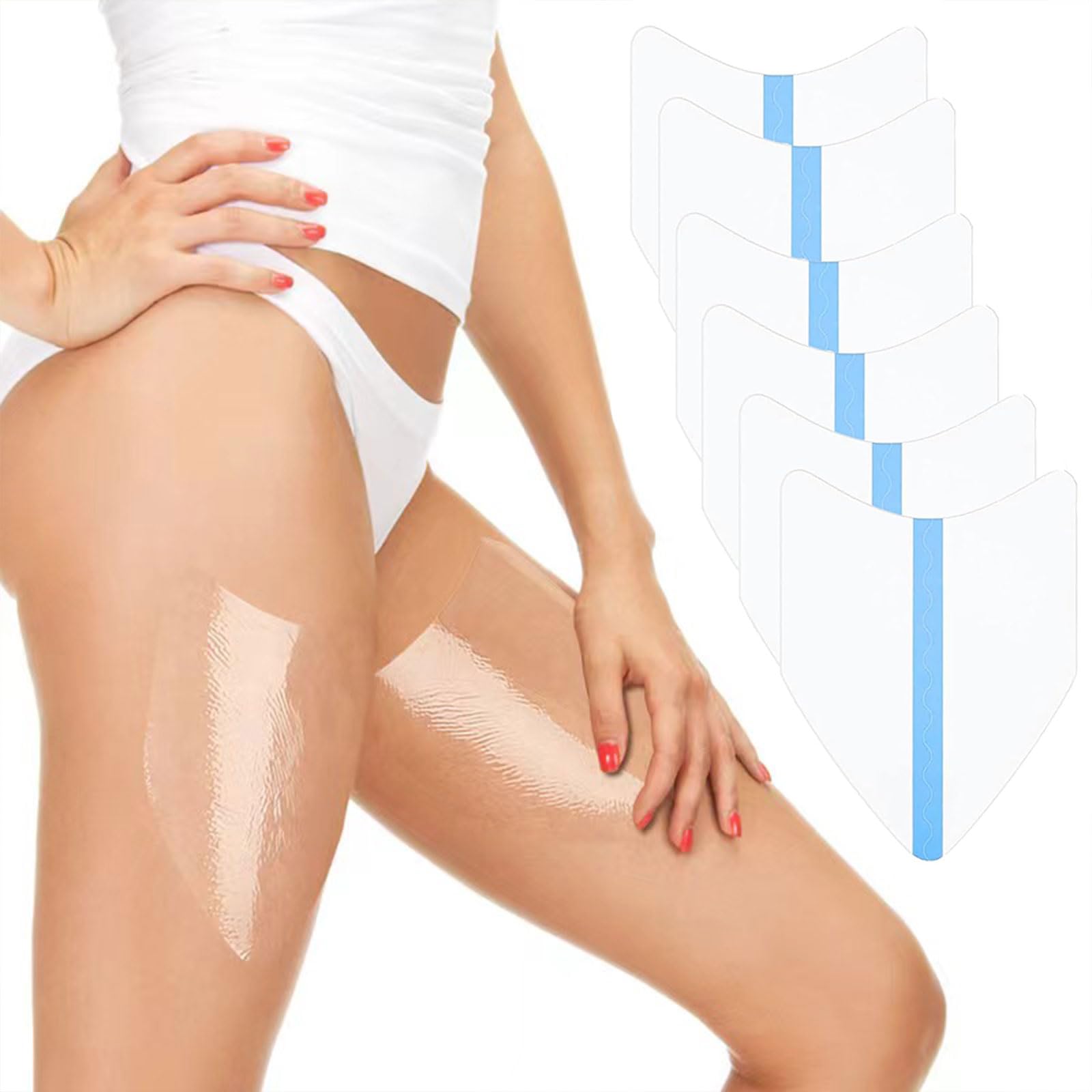 Invisible Thigh Inner Anti Chafing Stickers,Thighs Prevention Anti Friction Pads, Thigh Tapes Chafe,Transparent Protection Skin Patches for Rubbing Protect (6PCS)