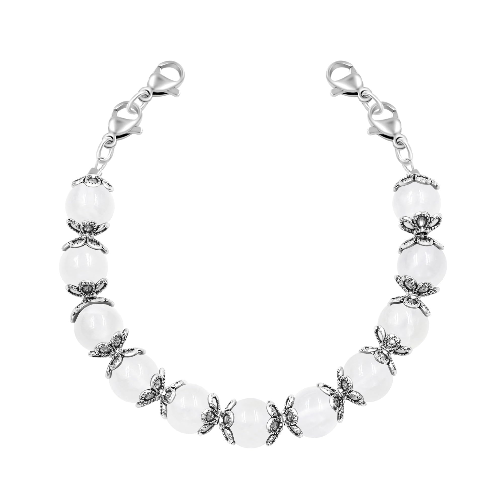 Interchangeable DIY Semi-Finished Medical Alert Bracelet - 8mm Natural Stone Bead Adjustable Dual-Use Bracelet - YA5062