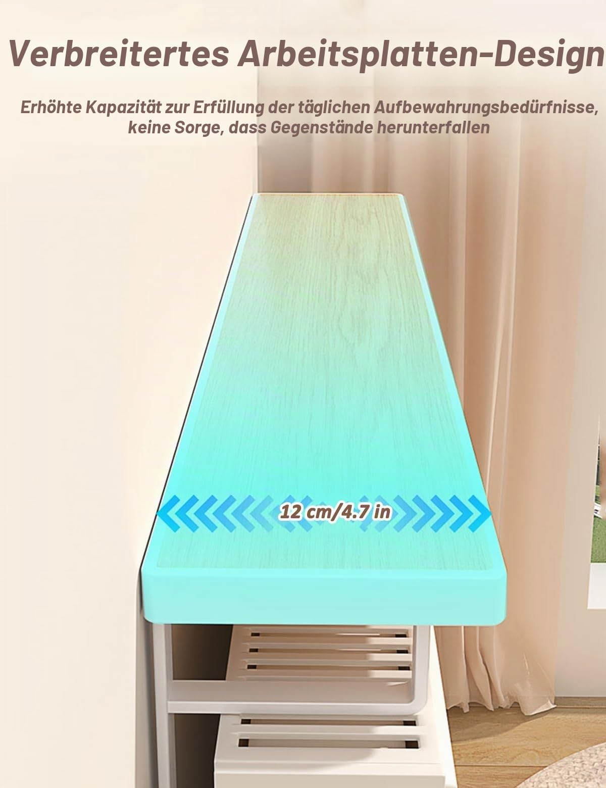 Über-Dem-Heizkörper-Regal Holz Schwebende Heizungsregal Heizung Ablage Ohne Bohren, Moderne Heizkörperverkleidung Heizkörperabdeckung Oben für Wohnzimmer Schlafzimmer Flur(Weiß,60 cm/23.6 in)