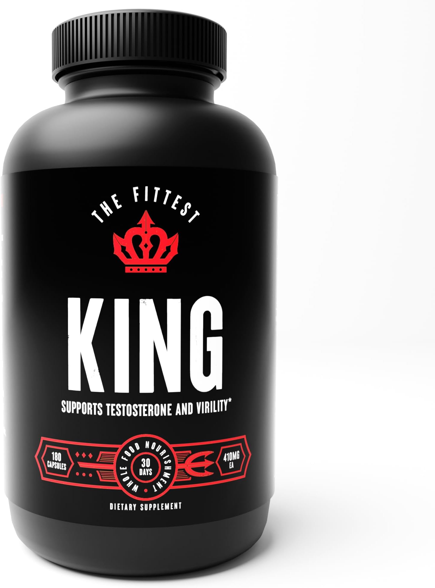 The Fittest King Testosterone Booster for Men – Grass-Fed Organs, 180 Ct
