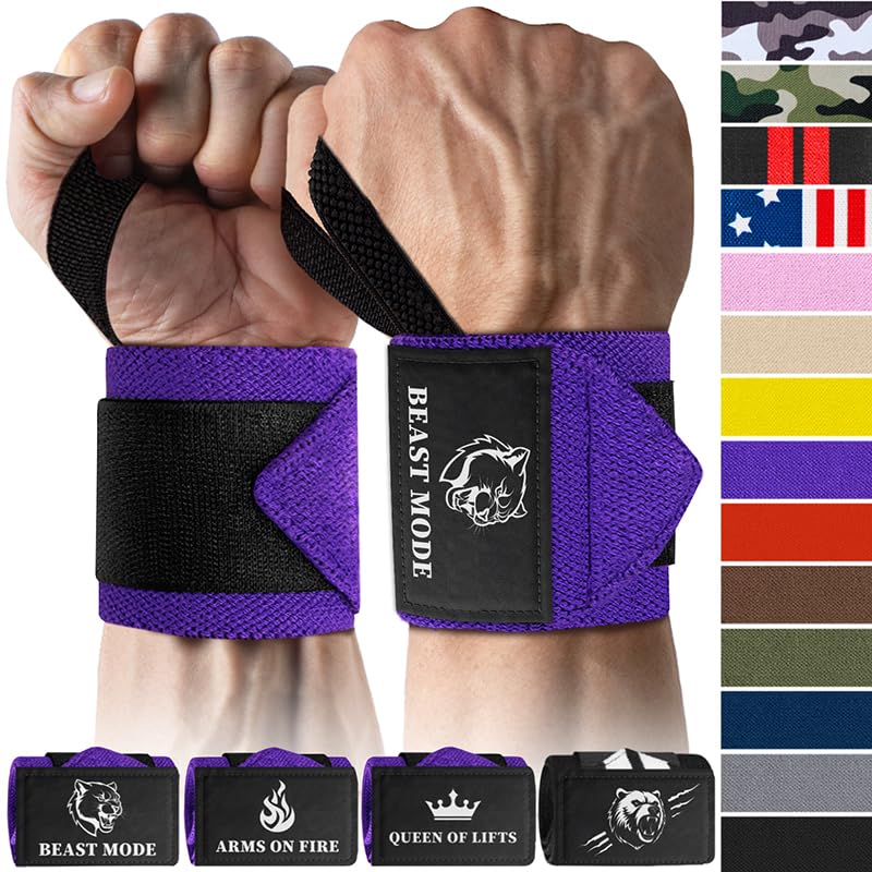 TECEUM Weightlifting 18" & 12" Wrist Wraps with Thumb Loop – Heavy Duty Wrist Workout Braces for Men and Women – Ideal for Powerlifting, Strength Training, Bodybuilding
